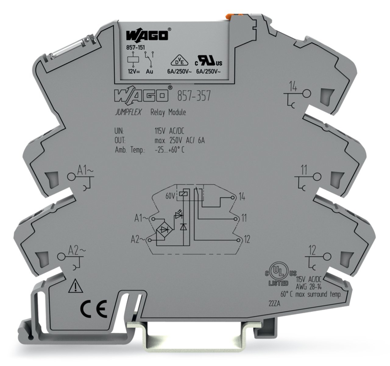 857-357 Relay Module, 115 V AC/DC, 6 A