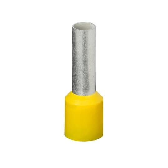 F4007 Sta-Kon F Series Insulated Wire Ferrule, 24 AWG Stranded Copper Conductor, 0.492 in L, Copper, Yellow