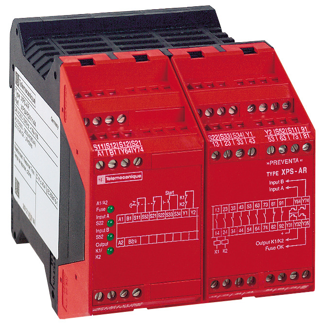 XPSAR311144P Preventa Solid-State Safety Relay, 5 A, 7NO-2NC 7 Form A/2 Form B Contact, 24 V DC V Coil