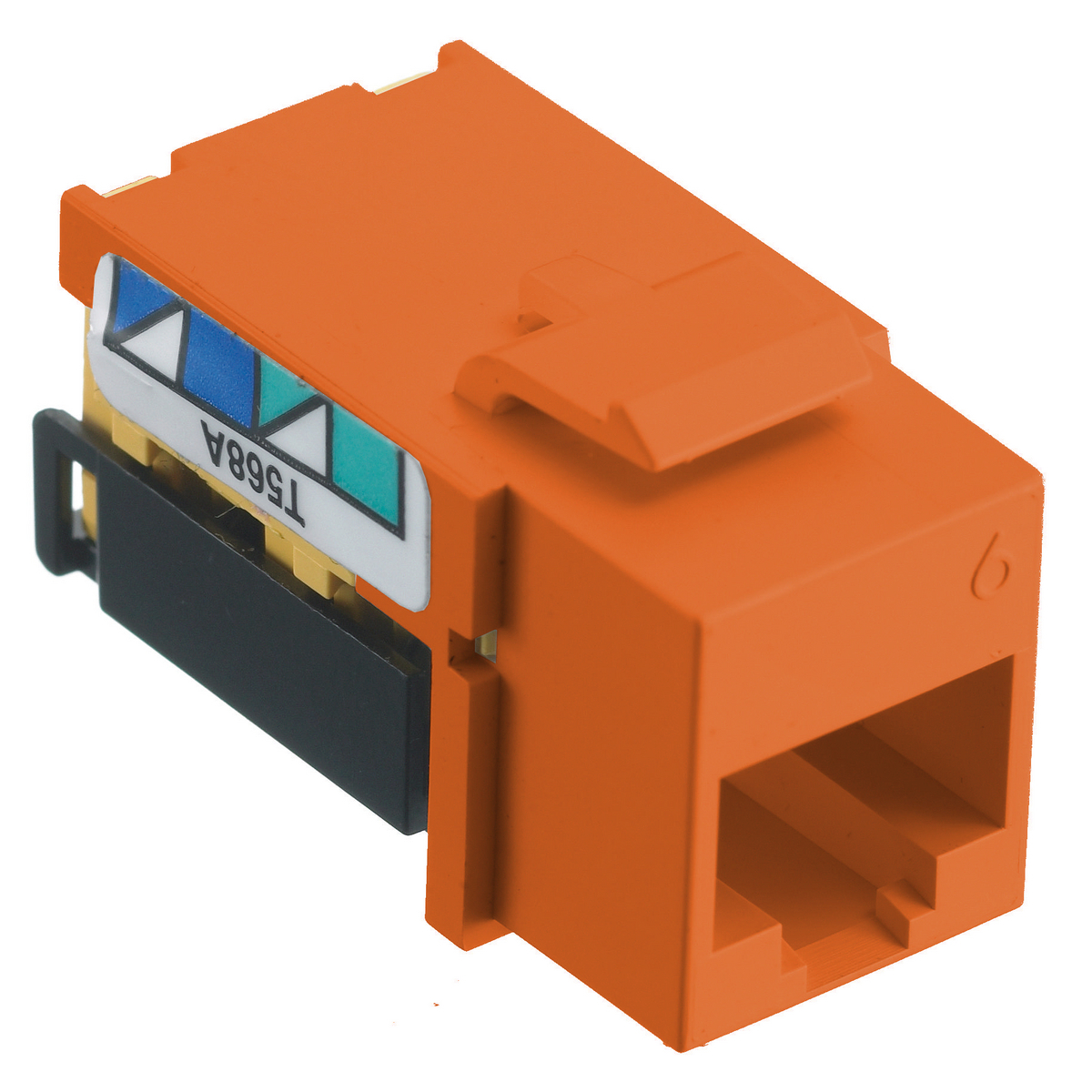 NSJ6OR Standard Universal A/B Modular Jack, Cat 6 Module, Screw Mount, Orange