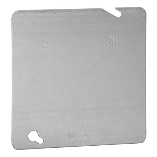 72C1-25R Steel City Flat Outlet Box Cover, 4-11/16 in L x 4-11/16 in W, Steel
