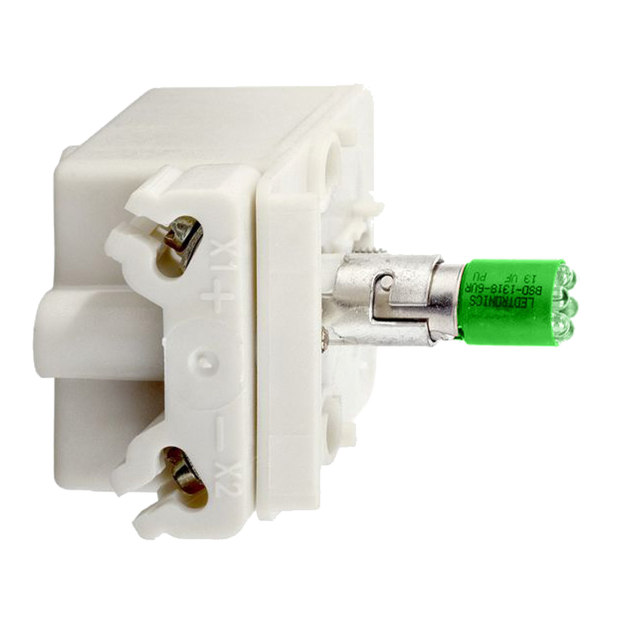 9001KM58LG Harmony Shallow Depth Light Module, 30 mm, LED Lamp, 110 to 120 V AC/DC, Screw Clamp Terminal, Green