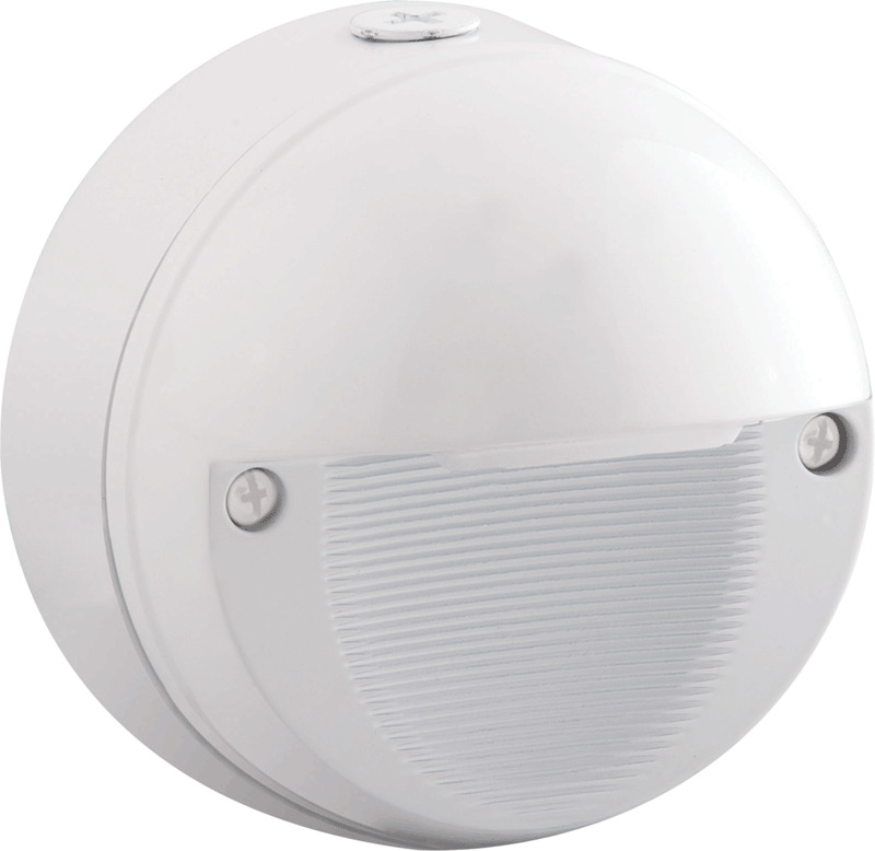 WPLEDR5YW Round Wallpack,) LED Lamp, 5 W Fixture, 100 to 240/277 V AC, White Housing