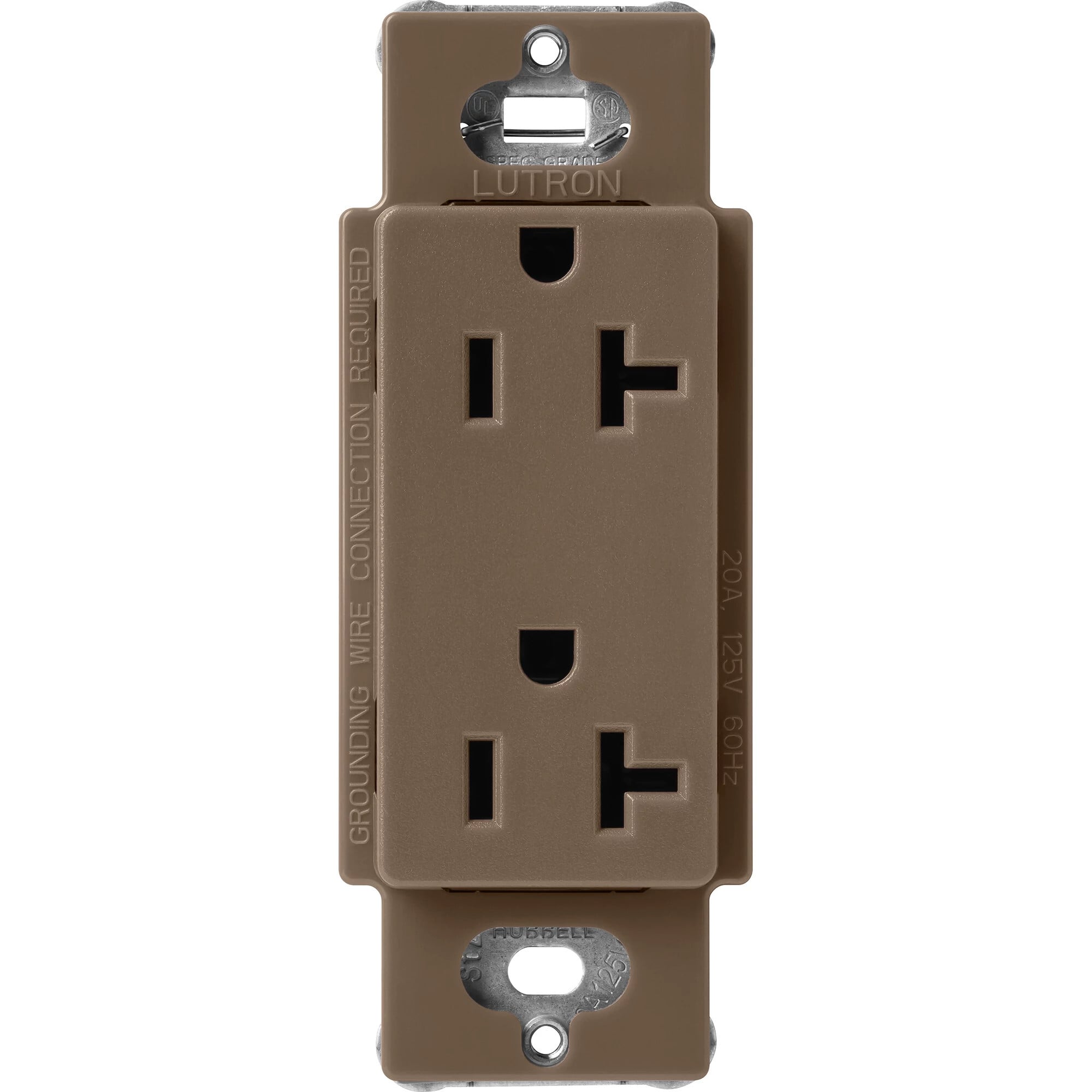 SCR-20-EP Claro Duplex Receptacle, Decorator-Style Outlet, 20 Amp, Satin, Espresso