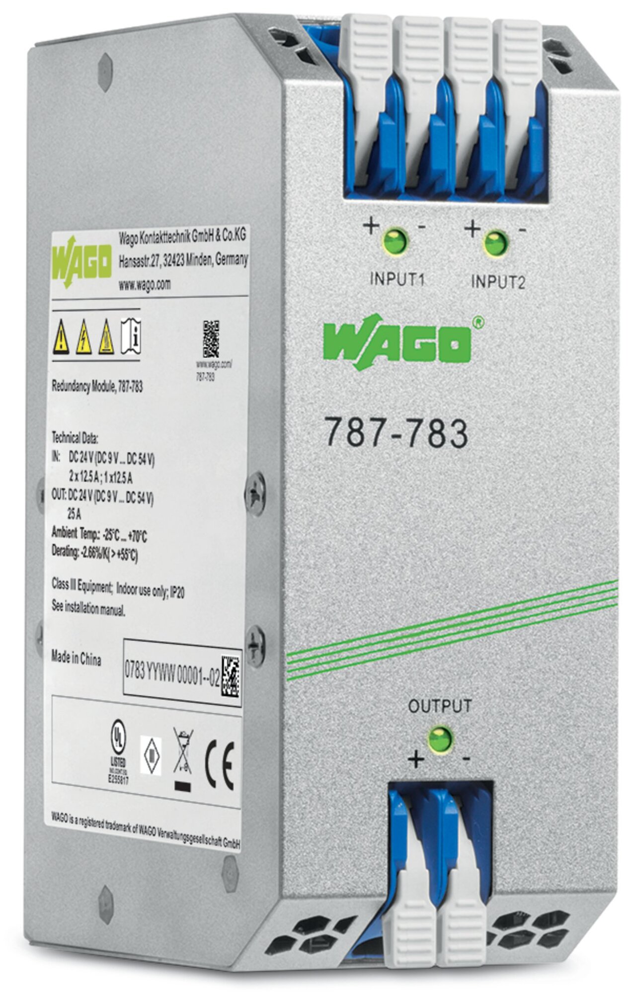 787-783 Redundancy Module, 54 V Input, 54 V DC Output, 12.5 A Output