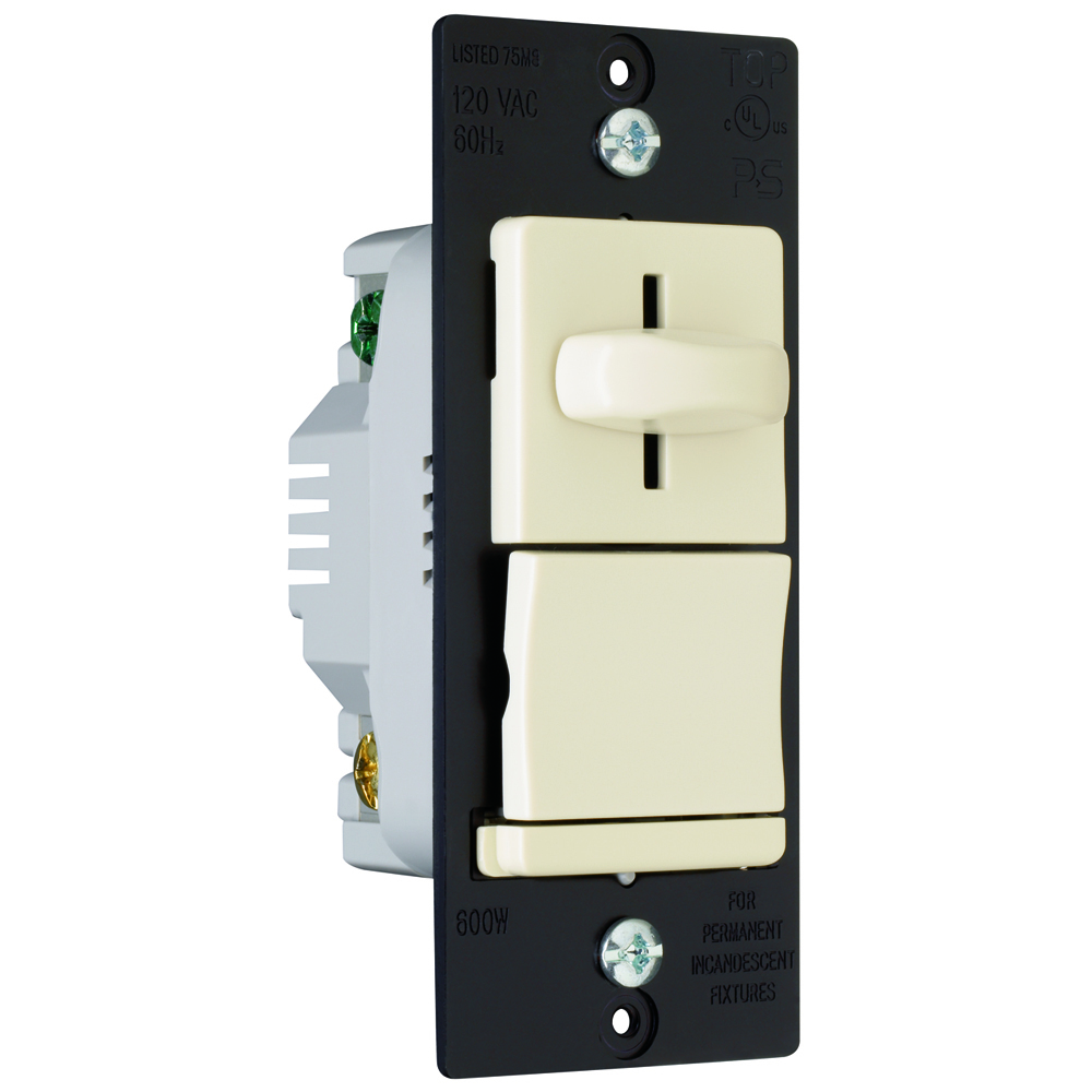 LS603PLA Wattstopper LS TradeMaster 3-Way Decorator Dimmer Switch, 120 V AC, 1 Poles, On/Off Operation, Light Almond