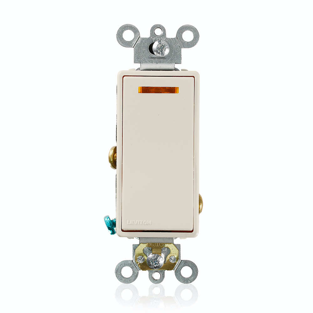 5631-2T Lighted Handle Self-Grounding Illuminated AC Quiet Switch, 120 V AC, 20 A, 1 hp Power Rating