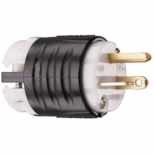 PS5366X 20 Amp, 125V Extra-Hard Use Spec-Grade Plug, Black and White