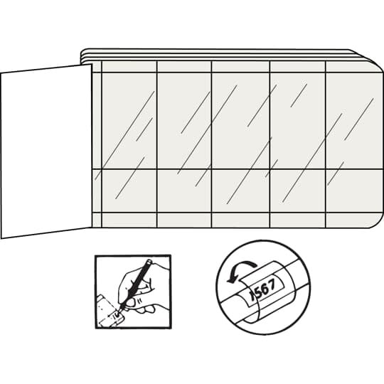 WM-BW5 E-Z Code Self-Laminating Wire Marker Book, 2-3/4 in L x 1 in W, Vinyl