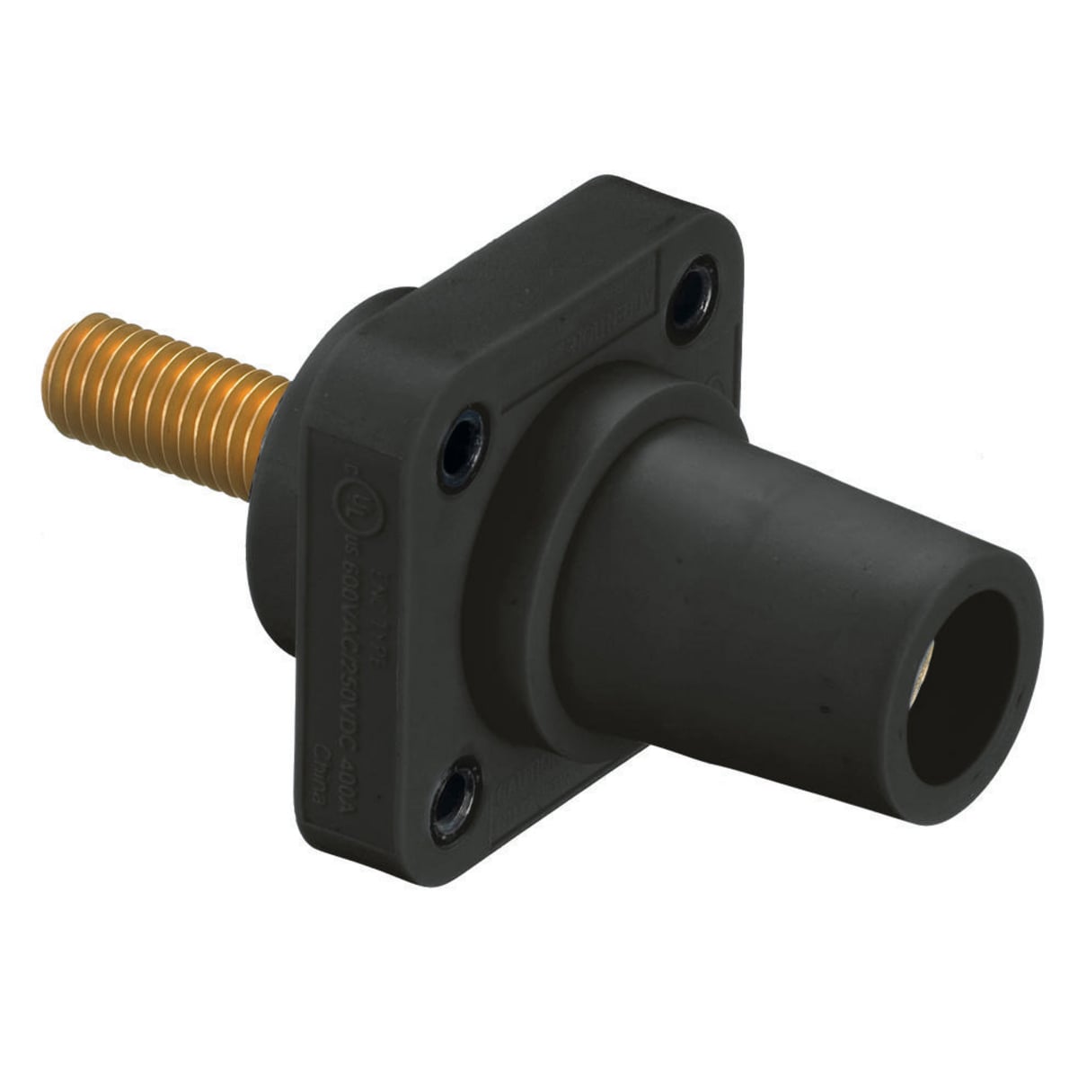 HBLFRSBK 16 Series 1-Pole Female Heavy Duty Industrial Grade Standard Single Pole Receptacle, 600 V AC/250 V DC, 400 A, 4 to 4/0 AWG Wire, Stud Connection, 3R/4X/12 NEMA Rating