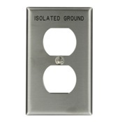 84003-IG Duplex Receptacle Standard Size Combination Wall Plate, 1 Gangs, 2-3/4 in W x 4-1/2 in H, 302 Stainless Steel