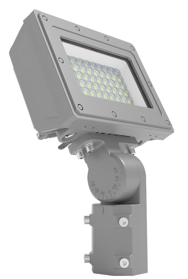 HAZFFLED60SF HAZFFLED Hazardous Flood Light, LED Lamp, 61.4 W Fixture, 120 to 277 V, Gray Housing