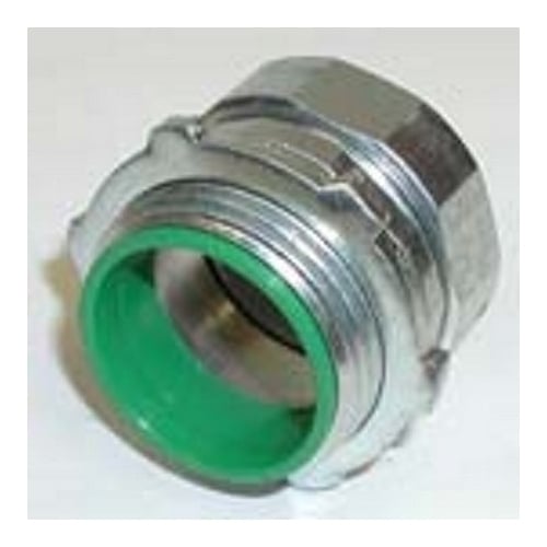 253-USI Bridgeport Concretetight Insulated Throat Compression Connector, 1-1/4 in Trade, For Use With EMT Conduit, Steel, Electro-Plated Zinc