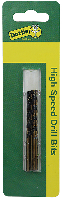 HS14C Heavy Duty Jobber Drill Bit, 7/32 in Drill - Fraction, 0.2188 in Drill - Decimal Inch, 135 deg Point, HSS, Black/Gold