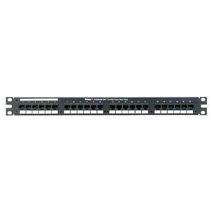 VP24382TV25Y PanNet 1RU Flat High Density Voice Patch Panel, 24 Ports, Cat 3, Cold Rolled Steel