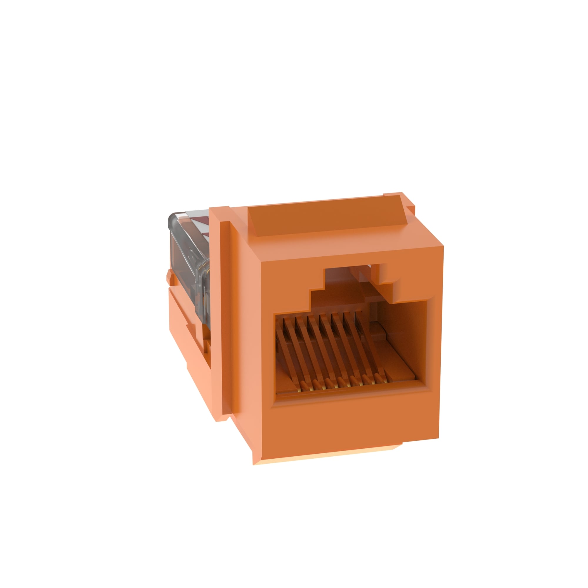 NK5E88MORY NetKey 1-Slot 8-Position 8-Wire Unshielded Keystone Jack Module, Cat 5e/Keystone Module, 1 Port, ABS/Polycarbonate, Orange