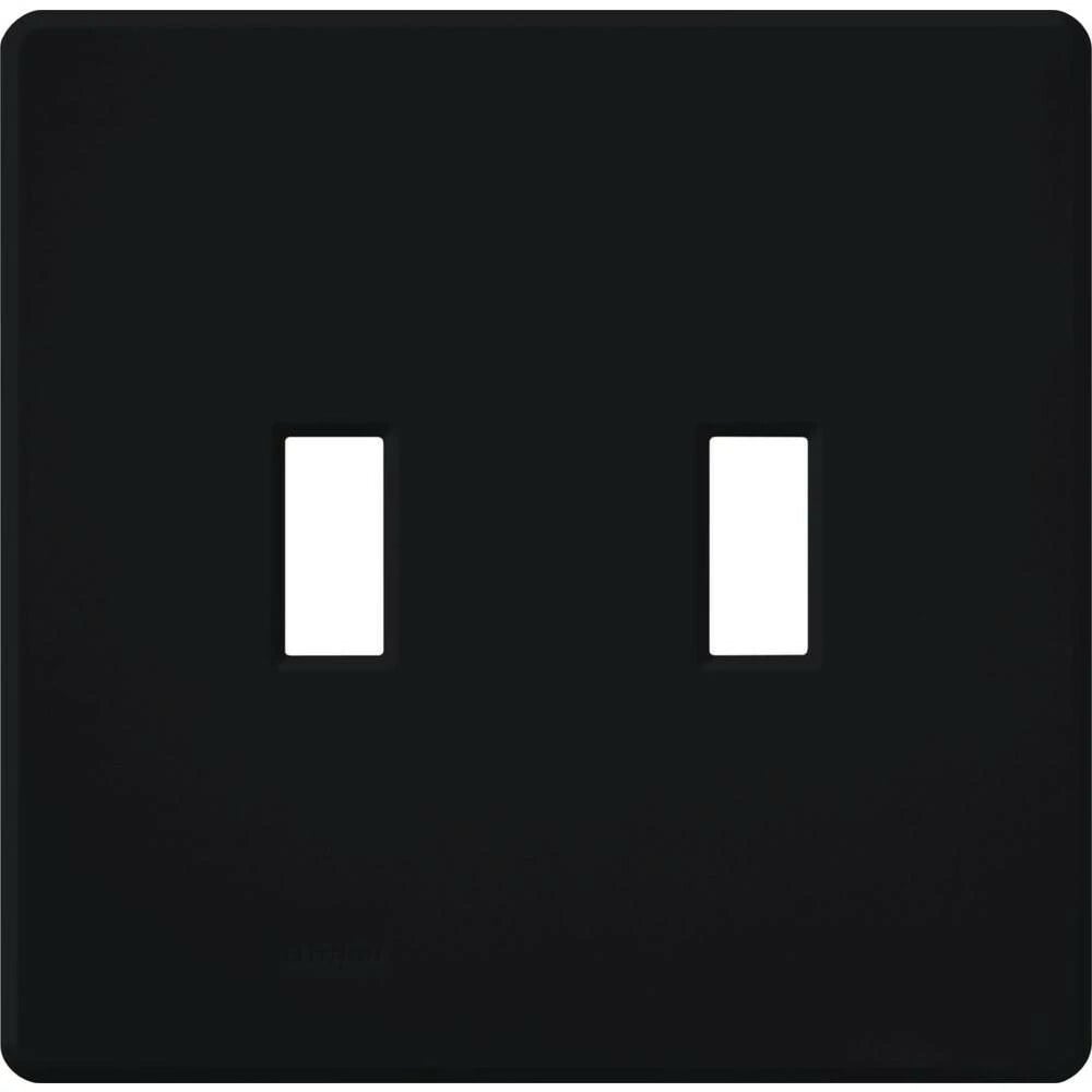 FG-2-BL Fassada Wall Plate for Traditional Style Dimmers or Switches, 2 Gang  Matte, Black