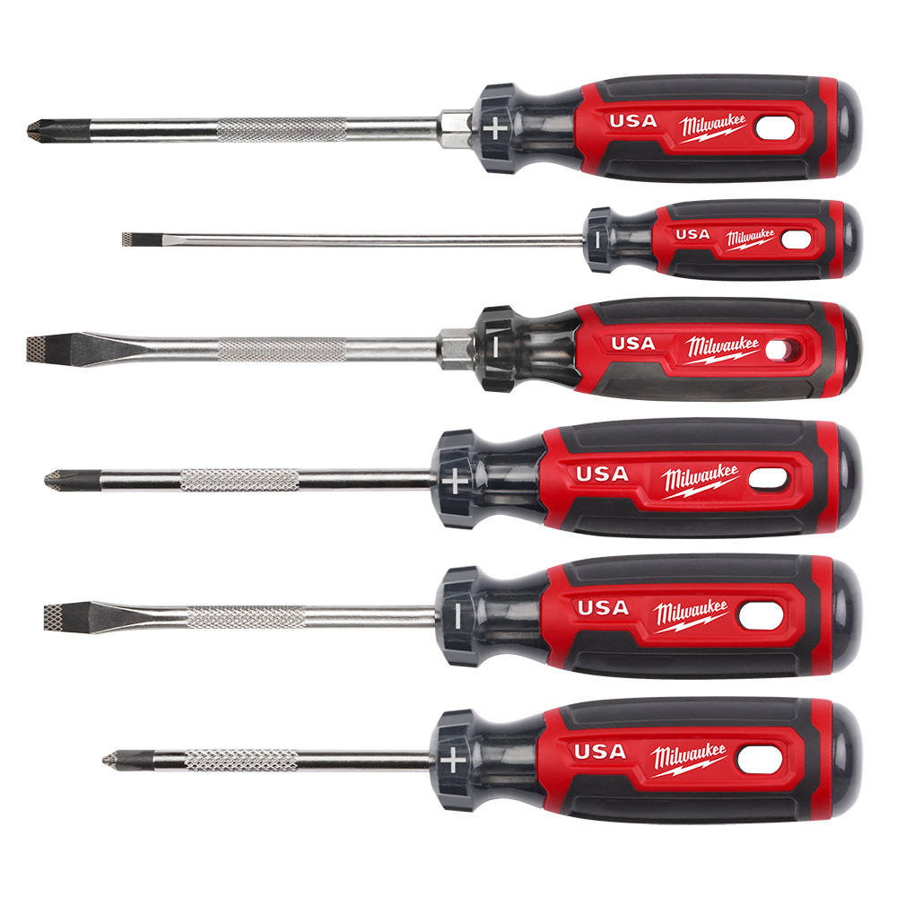 MT200-6 Screwdriver Sets, 6 Pieces, 3, 6 in Shank Length, Steel/Acetate, Chrome