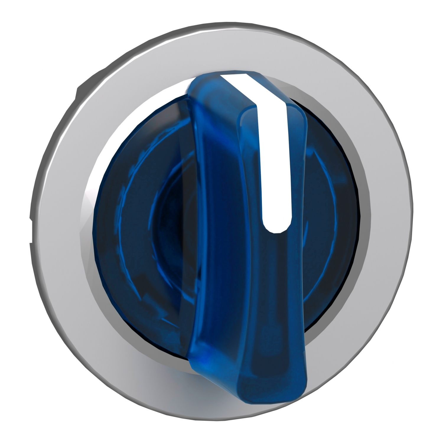 ZB4FK1563 Harmony 3-Position +/-45 deg Flush Mount Illuminated Selector Switch Head, 1.2 in, Round Shape, Chromium Plated Metal, Blue