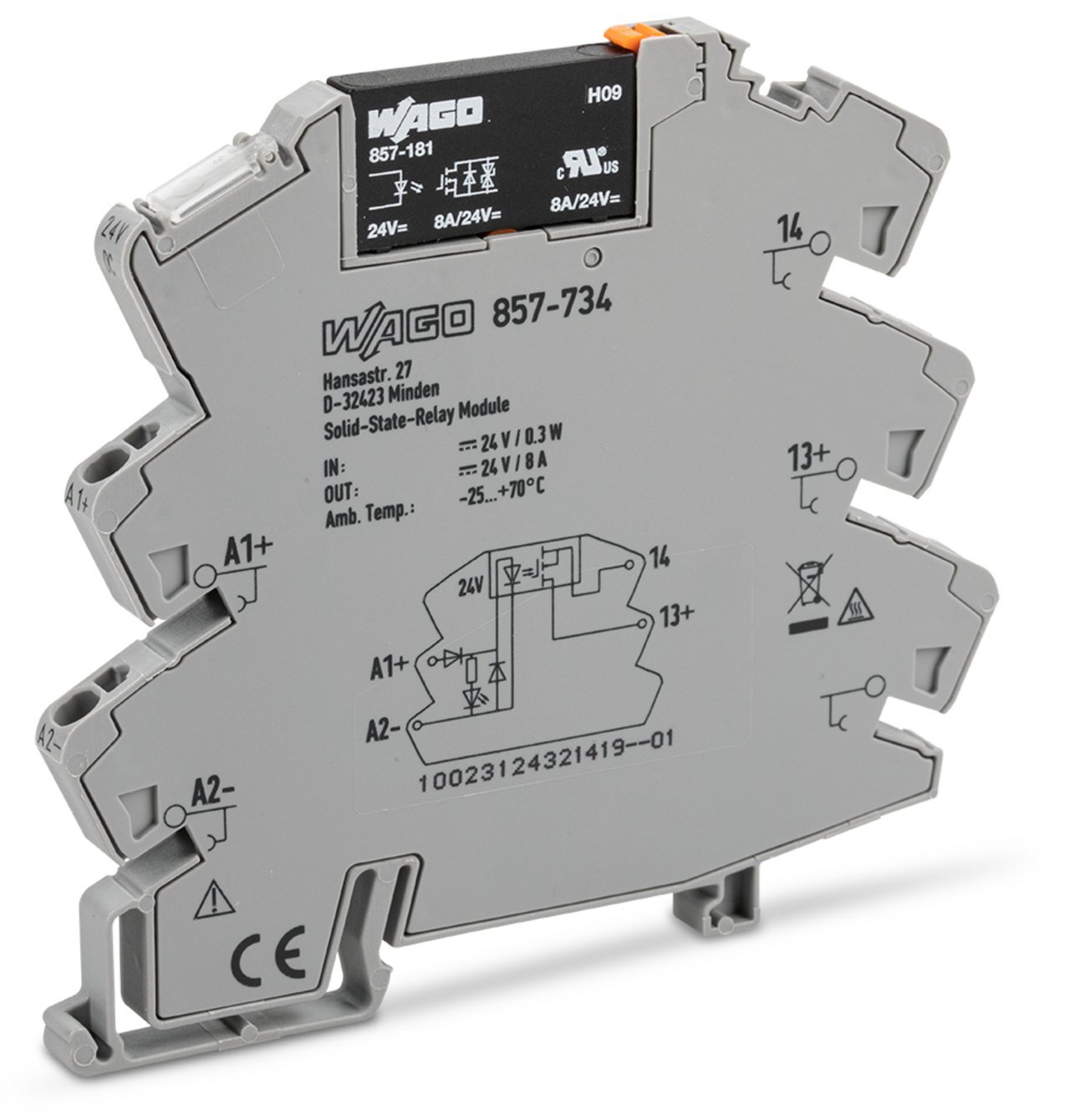 857-734 Relay Module, 12 mA, SPST Contact