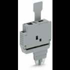 Fuse plug; with pull-tab; for miniature metric fuses 5 x 20 mm and 5 x 25 mm; without blown fuse indication; 6.1 mm wide; gray