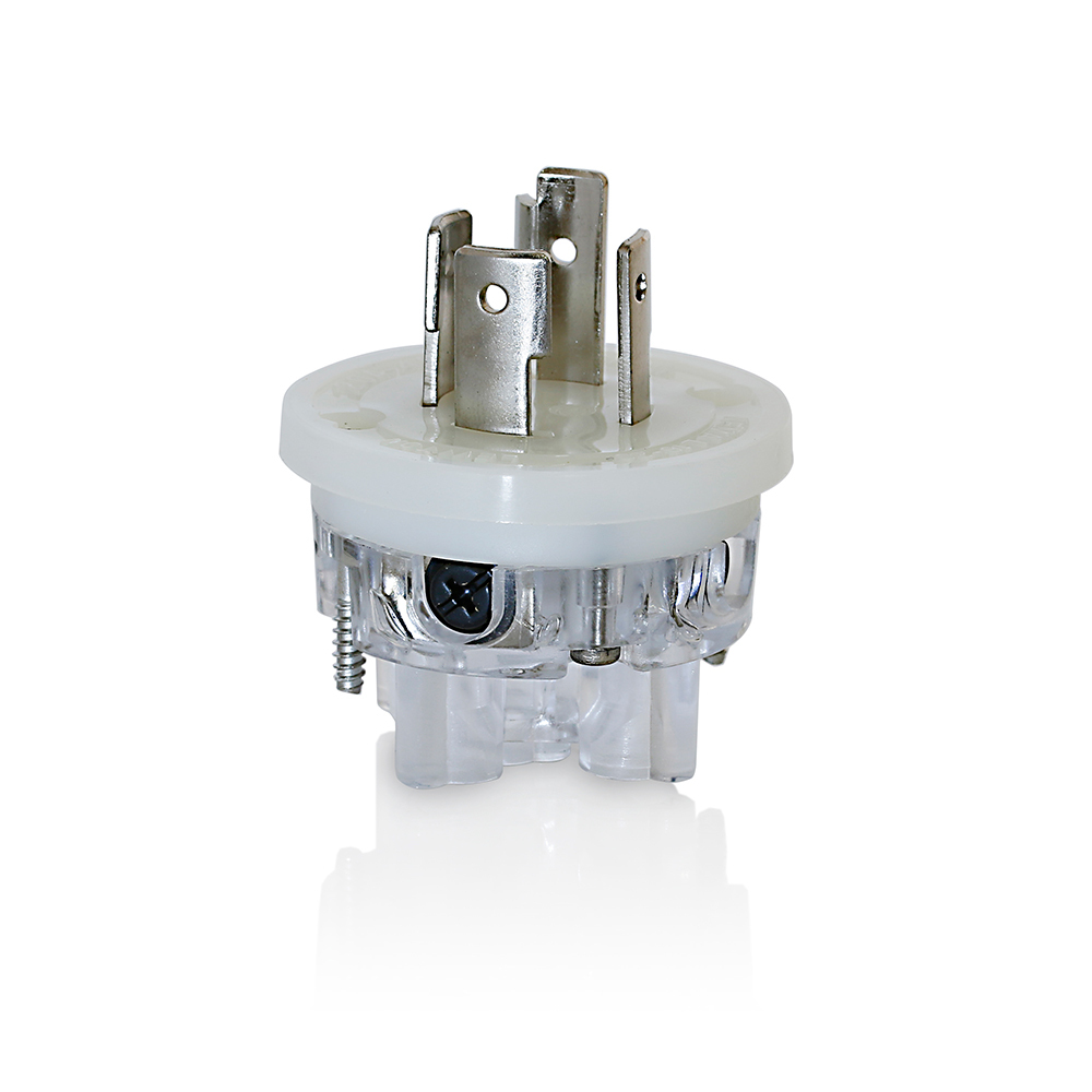 26W76-IN Wetguard Male Replacement Interior, For Use With Wetguard 26W76 Locking Plug, 480 V AC, 20 A, 3-Pole, 4-Wire, 3-Phase, NEMA L16-20P, Nylon, White
