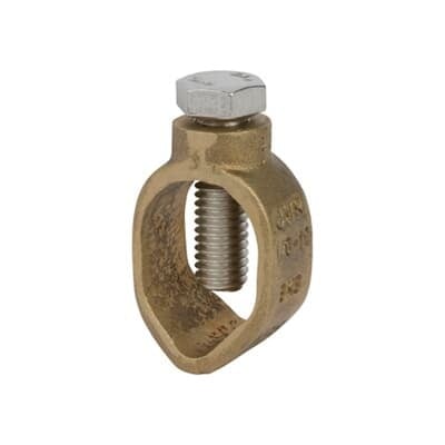 JWR Blackburn EZ-Ground Type JWR Non-Insulated Grounding Rod Clamp, 3/8 to 3/4 in Rod, 10 to 1/0 AWG Conductor, Bronze