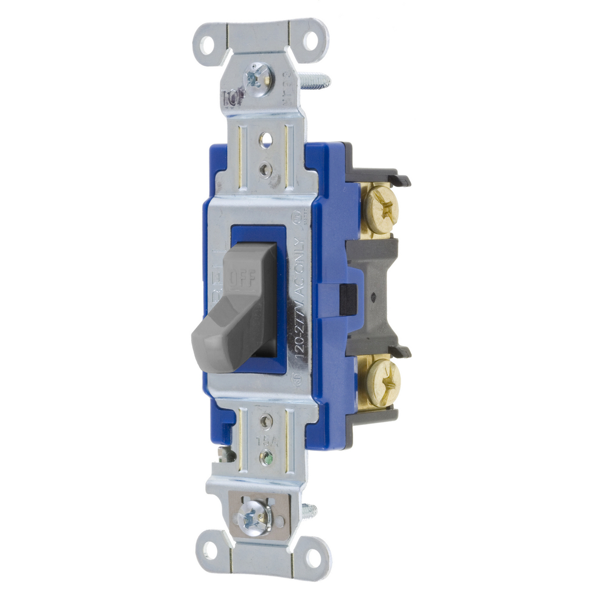 1203GY 2-Position 3-Way Heavy Duty Standard Toggle Switch, 120 to 277 V AC, 15 A, 4155 W Power Rating, 2-Position Contact