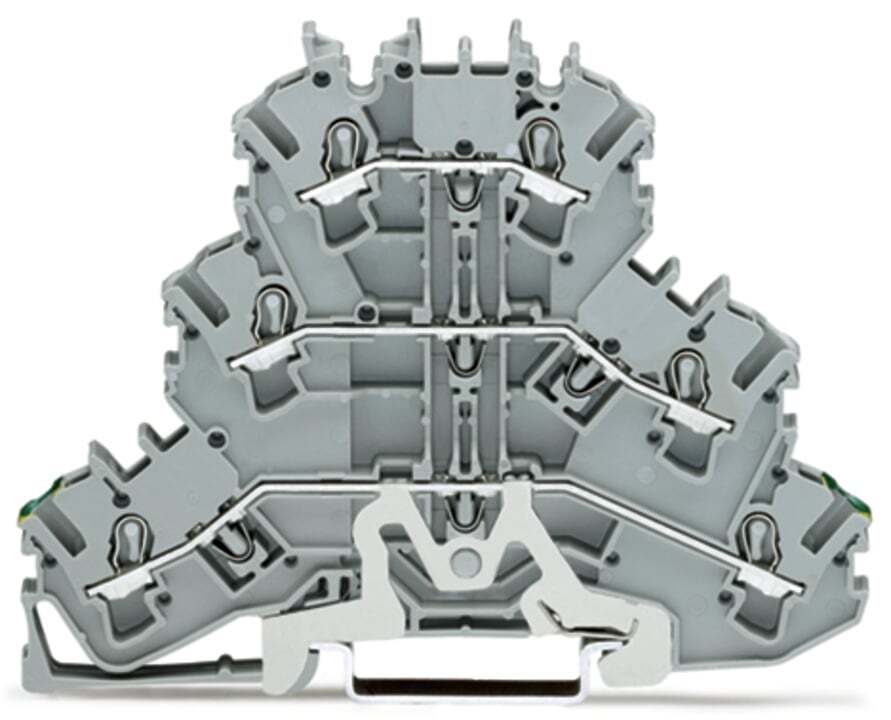2002-3227 Operating Tool Through Terminal Block, 500 V, 24 A, 22 to 12 AWG Wire, 3 Poles, DIN Rail Mount