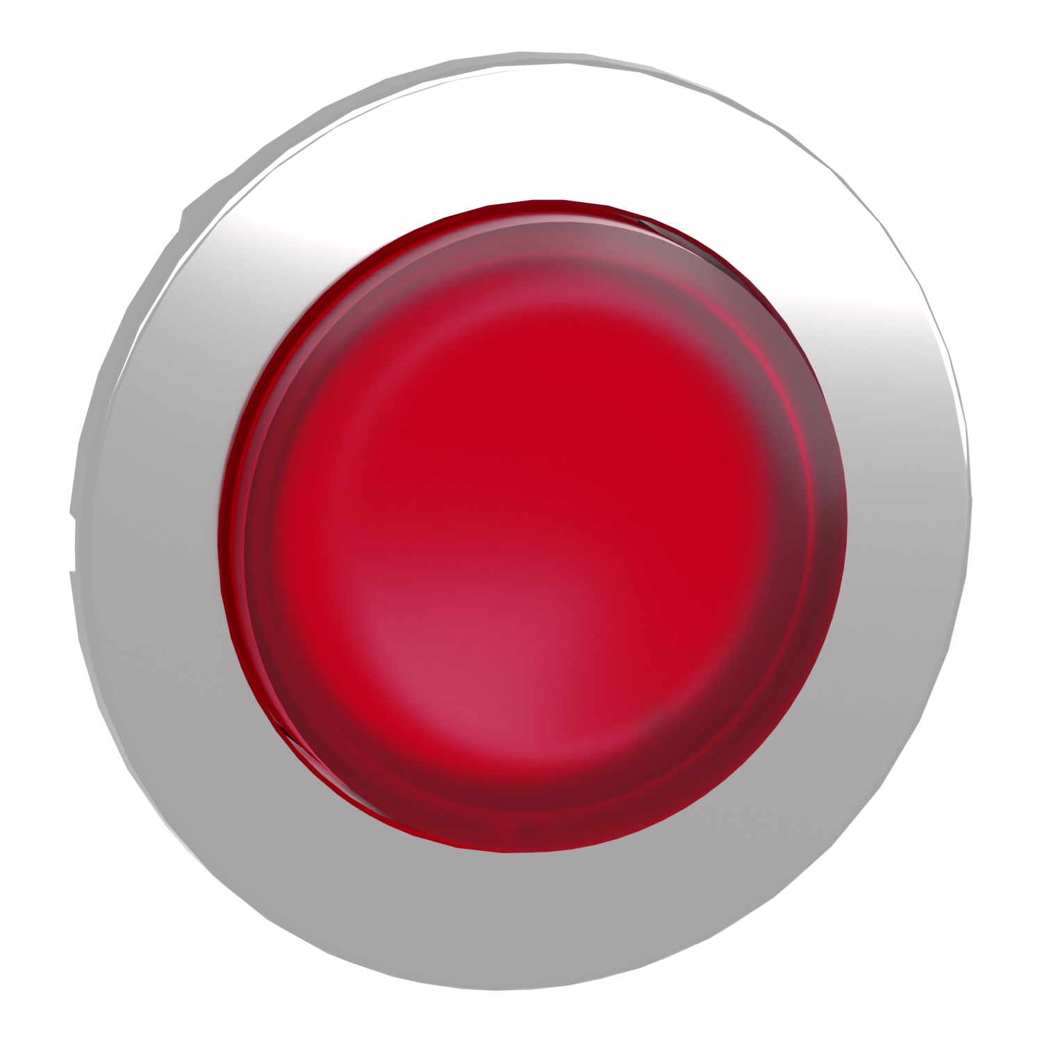 ZB4FW143 Harmony Flush Mount Illuminated Pushbutton Head, 1.2 in, Round Shape, Chromium Plated Metal, Red