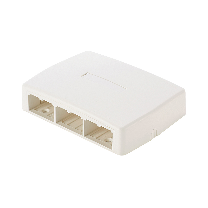 CBXQ6WH-A Mini-Com PanNet 6-Port Surface Mount Box, Mini-Com, Surface Mount, ABS