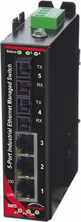 SLX-5MS Managed Industrial Ethernet Switch, SC 4km
