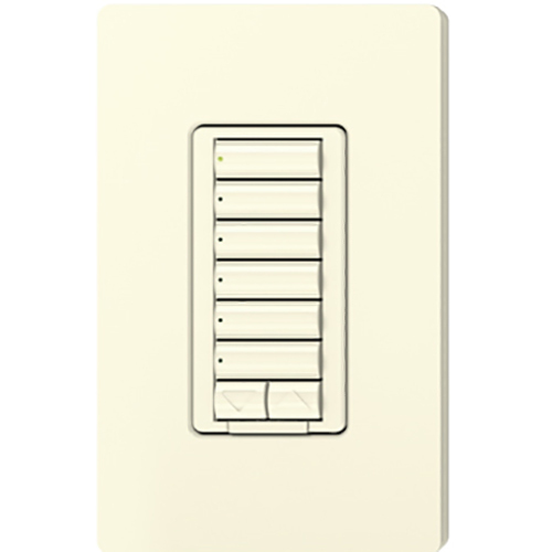 RRD-W6BRL-LA seeTouch LED+ Wall Keypad for RA3 Systems, 6-Button with Raise/Lower, Neutral Required, 120V, Light Almond