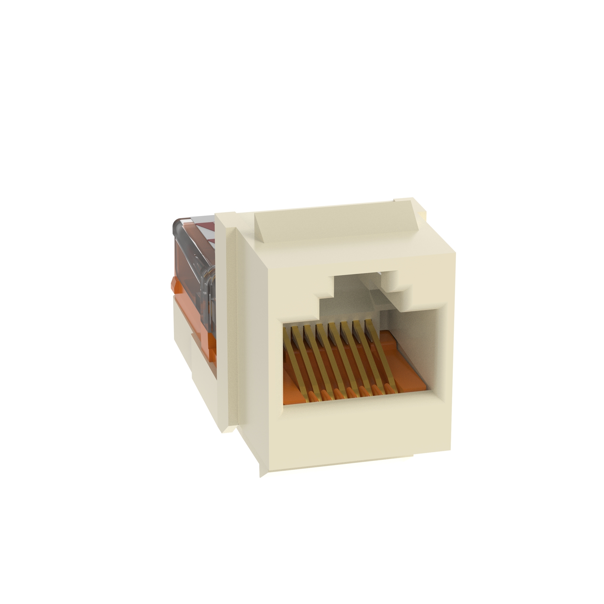 NK5E88MEIY NetKey 1-Slot 8-Position 8-Wire Unshielded Keystone Jack Module, Cat 5e/Keystone Module, 1 Port, ABS/Polycarbonate, Electric Ivory