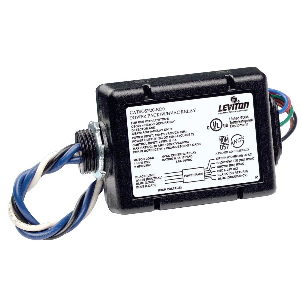 OSP20-RD0 OSP Fluorescent/Incandescent Power Pack With Dry Contact Relay, 2 hp, 120 to 277 V AC Input, 24 VDC Output, 20 A/150 mA, 0.5 A Relay