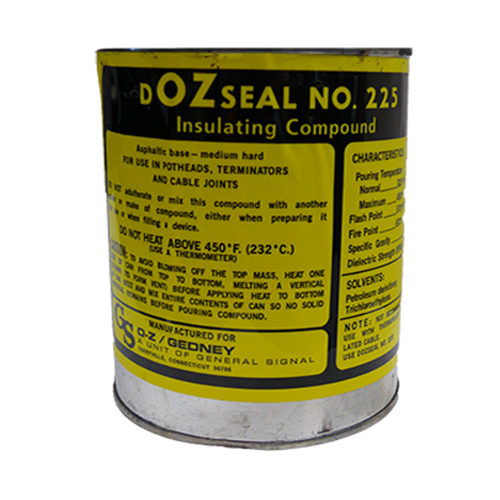DOZ-220-Q Sealing Insulating Compound, 1 qt Can, Dark Brown to Black, Medium-Soft Asphaltic Base