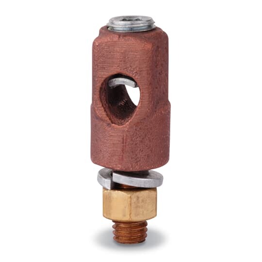 31009T Blackburn Locktite Type MS Male Stud Connector, 1 to 2/0 AWG, 3/8-16 Stud, 1 Bolt Holes, Copper