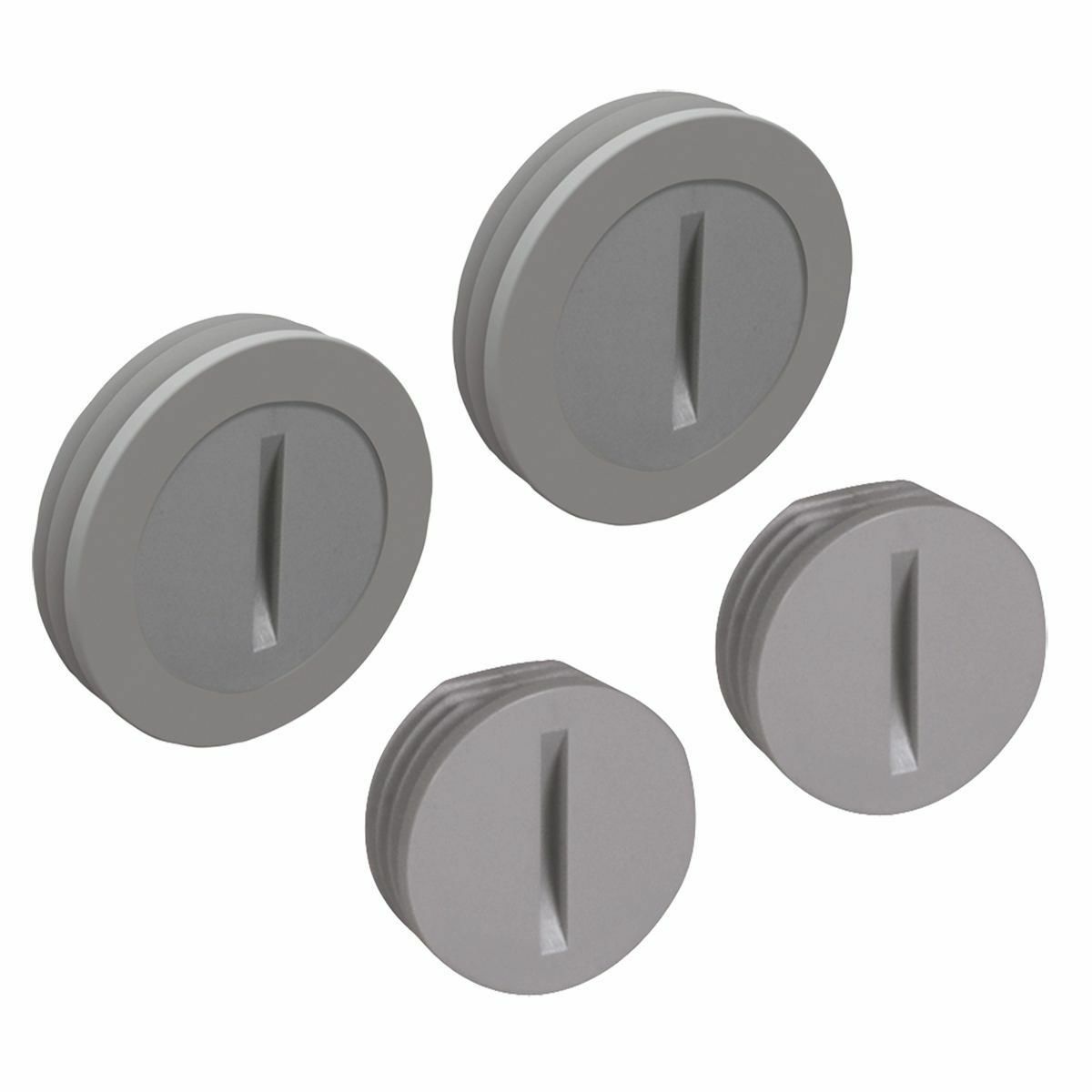 PCP47550GY Non-Metallic Closure Plug Assortment, 1/2 in Dia, 1/2, 3/4 in NPT Thread, Gray