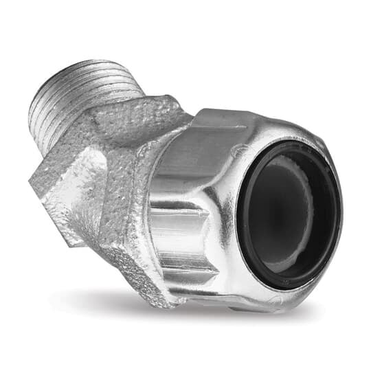 2203 T&B Liquidtight Strain Relief Cord Connector, 1/2 in Trade, 0.45 to 0.56 in Cable Openings, Malleable Iron, Zinc Plated