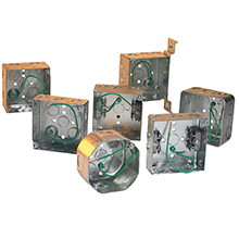 TP32404PF Pre-Fabricated Outlet Box, Steel, 27.5 cu-in Capacity, 1 Gangs, 4 in H x 4 in W x 1-1/2 in D