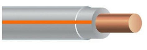 THHN Wire, 10 AWG, Gray/Orange, Solid, Copper Conductor, 2500 Foot Reel