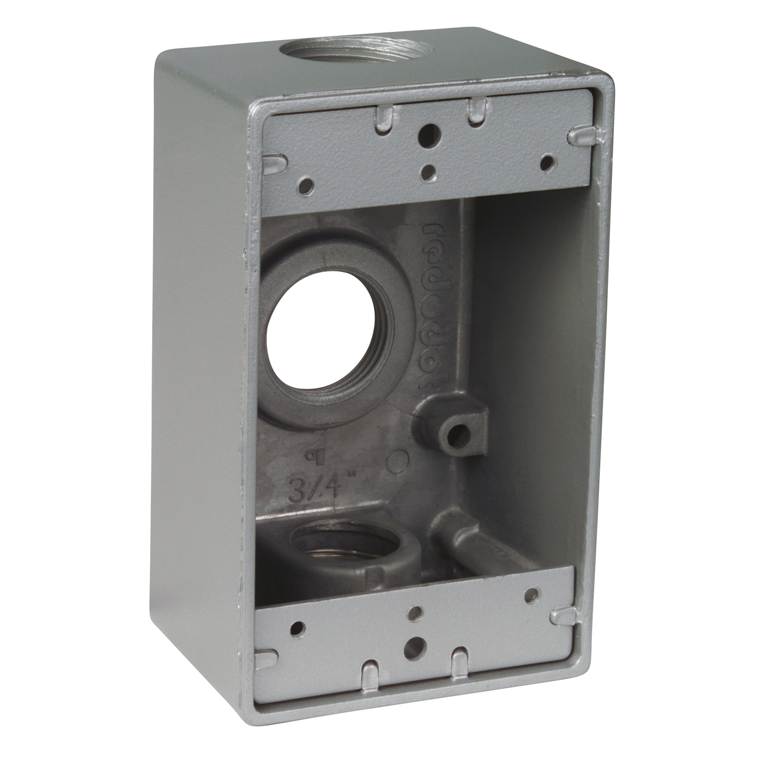 S105E Red Dot Universal Weatherproof Box, Aluminum, 17.3 cu-in Capacity, 1 Gangs, 3 Outlets