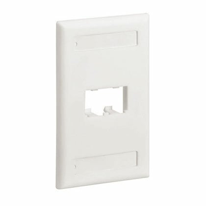 CFPL2IWY Mini-Com PanNet Classic Series Flat Vertical Faceplate, 1 Gangs, 2 Ports, Mini-Com Module, Fastened Mount, ABS