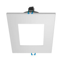 DLE421204KSQWH Edge Lit 4 in Aperture Dimmable Flat Panel Recessed LED Downlight, LED Lamp, 8.3 W Fixture, 120 V AC, Cast Aluminum Housing