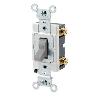 1221-SGY Grounding AC Quiet Toggle Switch, 120/277 V AC, 20 A, 800 W, 1000 VA Power Rating