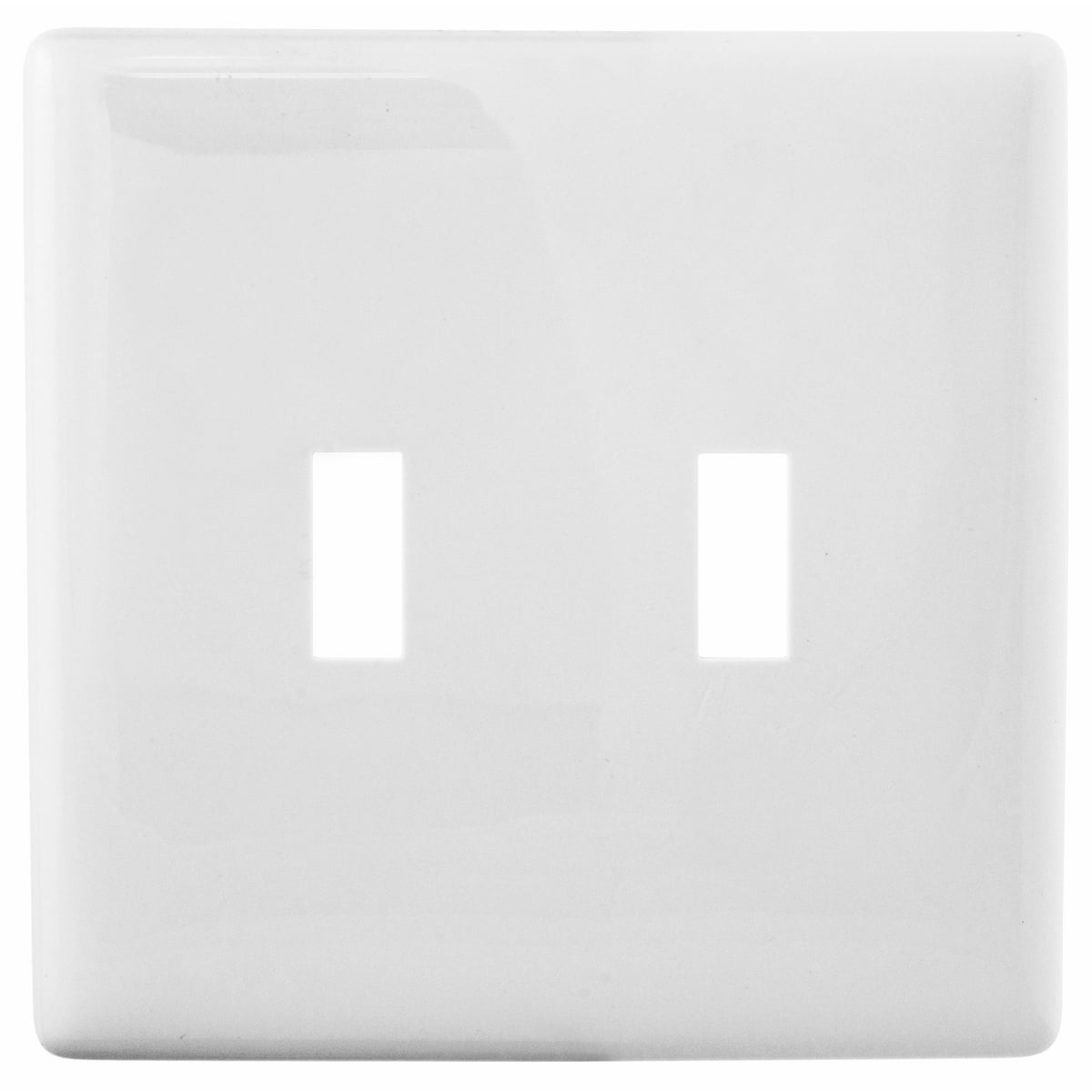 NPS2W Screwless Standard Wall Plate, 2 Gangs, 4.81 in W x 4.75 in H, Polycarbonate, White