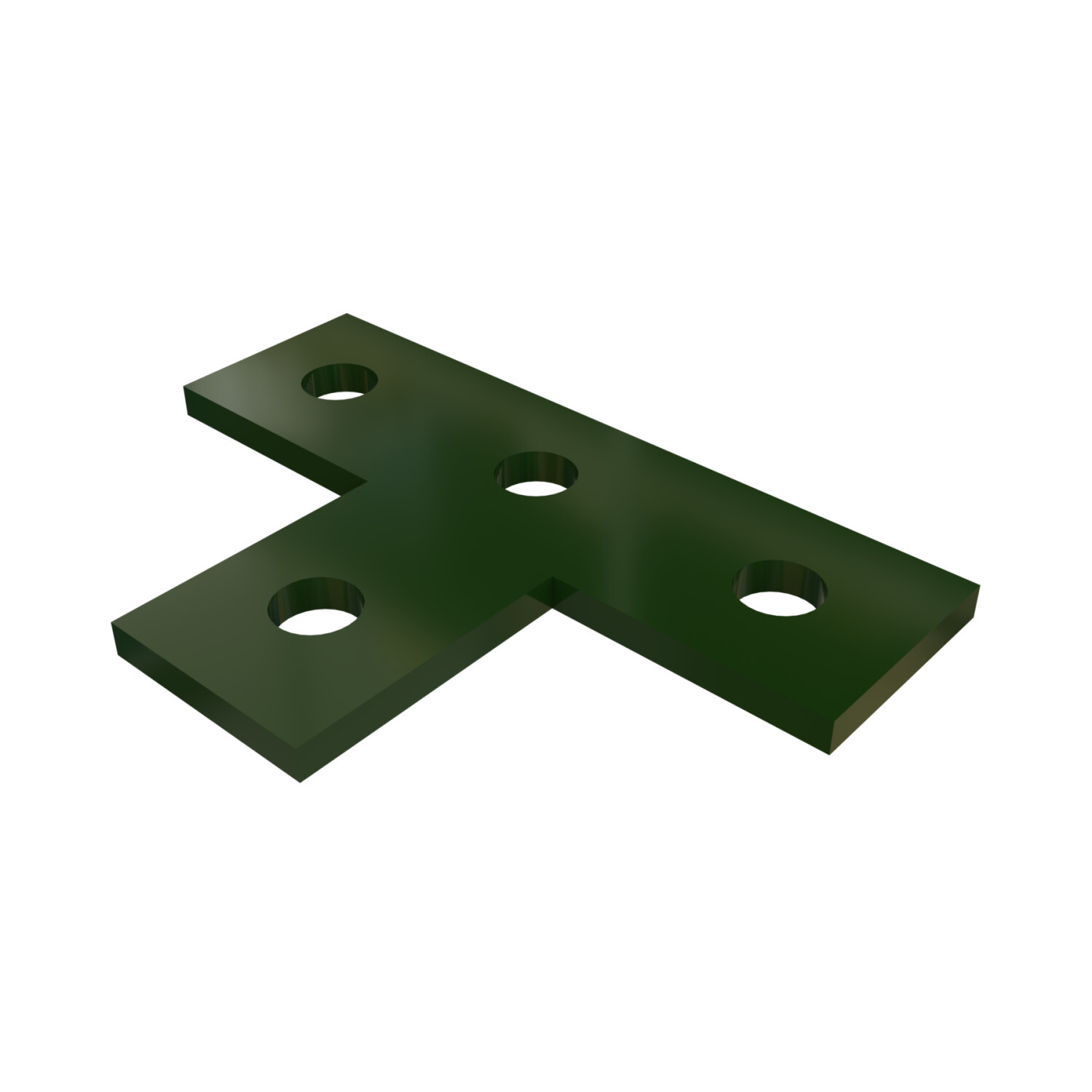 P1031-GR Channel Flat Plate Fitting, 4 Holes, 5-3/8 in L x 1-5/8 in W x 1/4 in THK, HRPO Steel