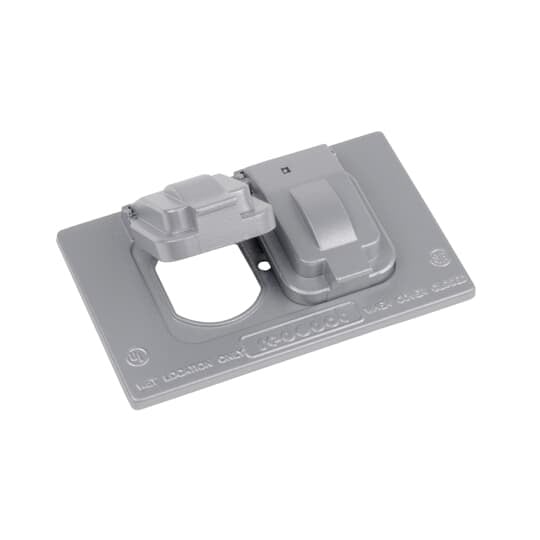 CCD Red Dot Dry-Tite Weatherproof Receptacle Cover, 4-9/16 in L x 2-27/32 in W, Die Cast Aluminum