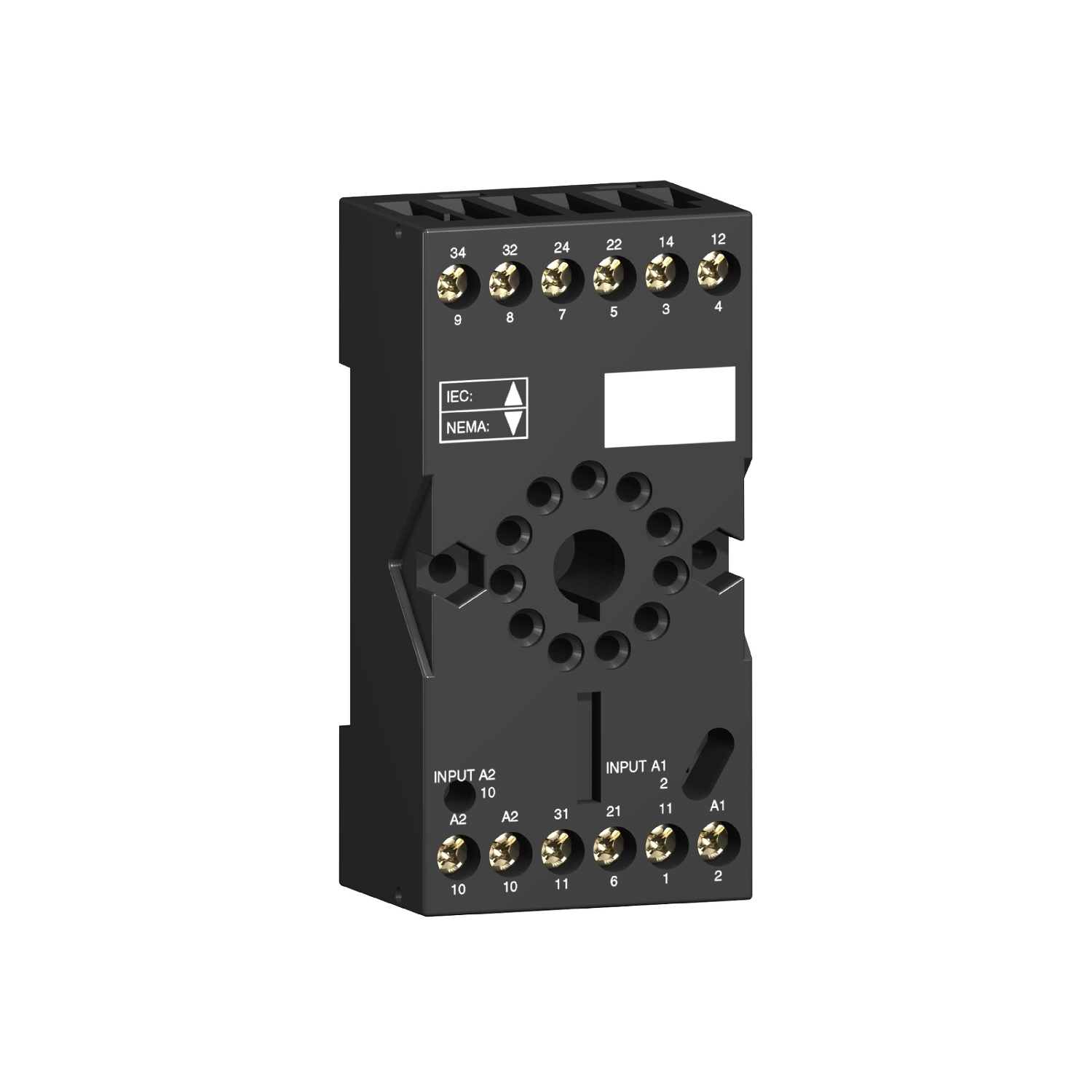 RUZSC2M Zelio Relay Socket, 250 V AC, 5 to 12 A, For Use With RUM (2CO) Plug-In Relay, 8 Pin
