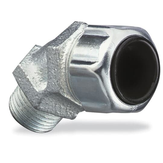 4920 T&B Ranger Liquidtight Strain Relief Cord Connector, 1/2 in Trade, 1/8 to 3/8 in Cable Openings, Malleable Iron, Zinc Plated